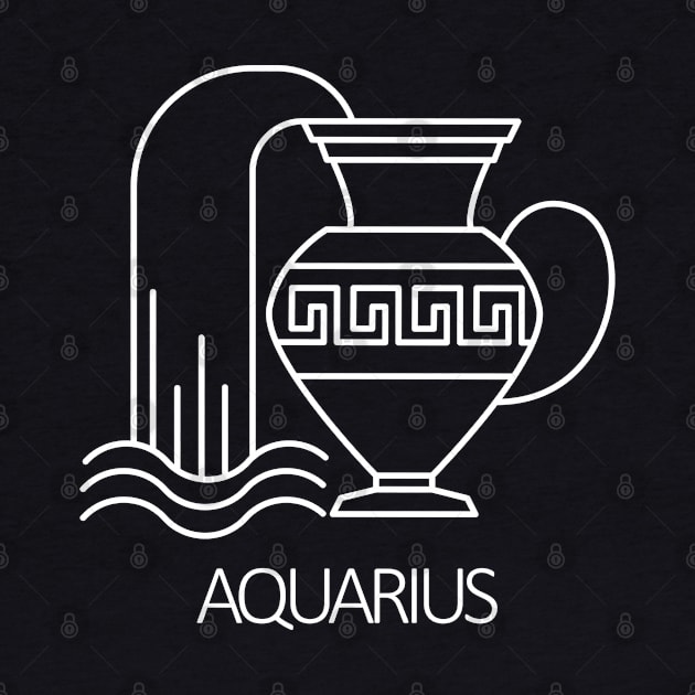 Aquarius Zodiac Sign - White by SimpleWorksSK